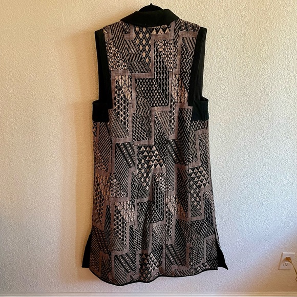 NWT Ann Maurice Geometric Pattern Oversized Long Vest - Picture 8 of 8